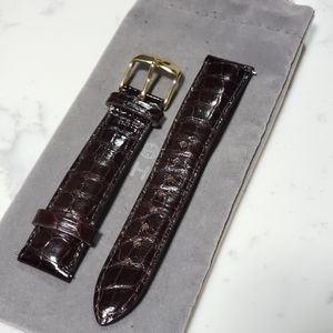 Michele Dark Brown Crocodile Watch Band - 18mm